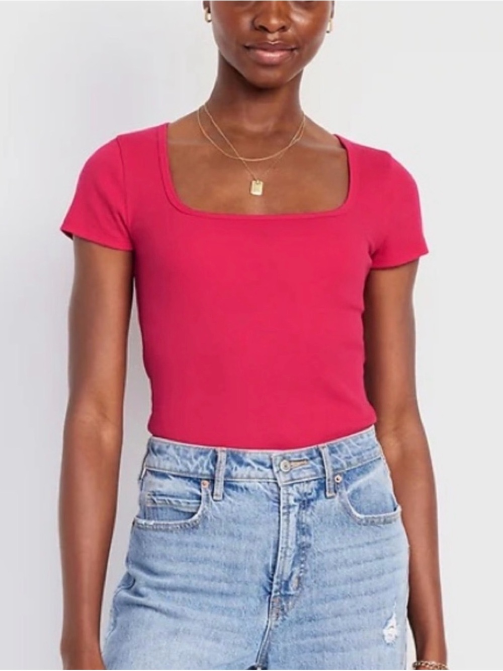Old Navy Fitted Square-Neck Short Sleeve NWOT